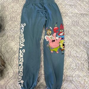 Nickelodeon SpongeBob Sweatpants in Teal with Multicolor Character Print